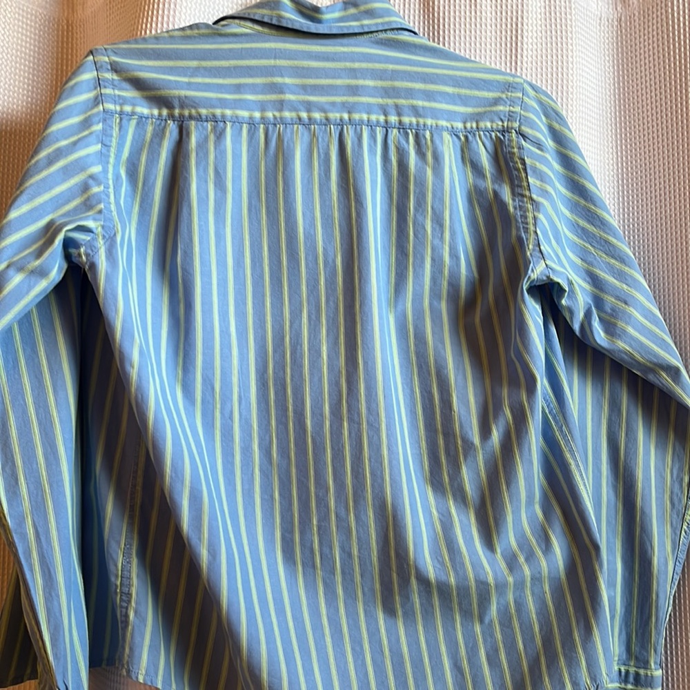 ABERCROMBIE boys medium dress shirt blue/green - Picture 3 of 7